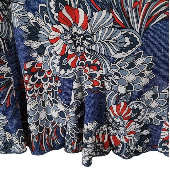 SJS Flounce Textured Floral Midi Skirt Size Large - Picture 3 of 6